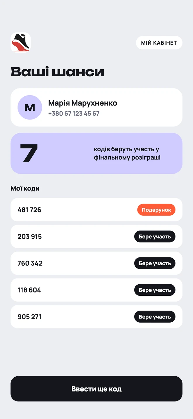 Mini App: особистий кабінет учасника